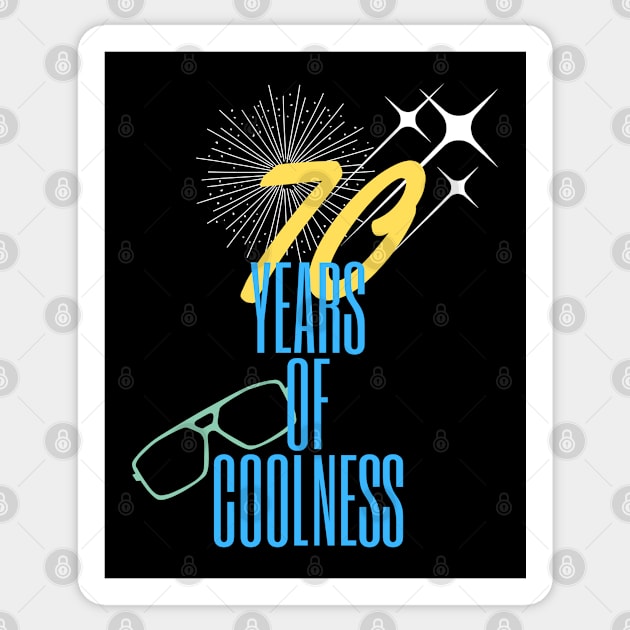 70 years of coolness Sticker by Warp9